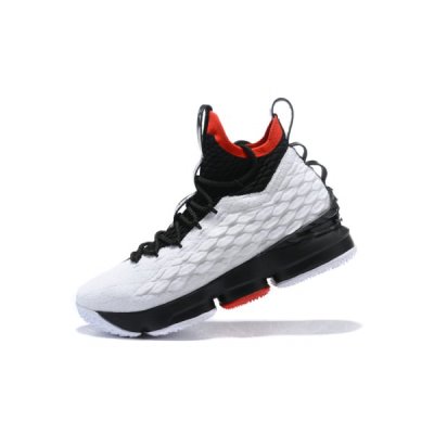 Nike Erkek Lebron 15 Beyaz / Siyah / Kırmızı Basketbol Ayakkabısı Türkiye - BY9LJ12V